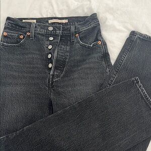Levi's Black Rib Cage Straight Ankle Jeans Classic Style